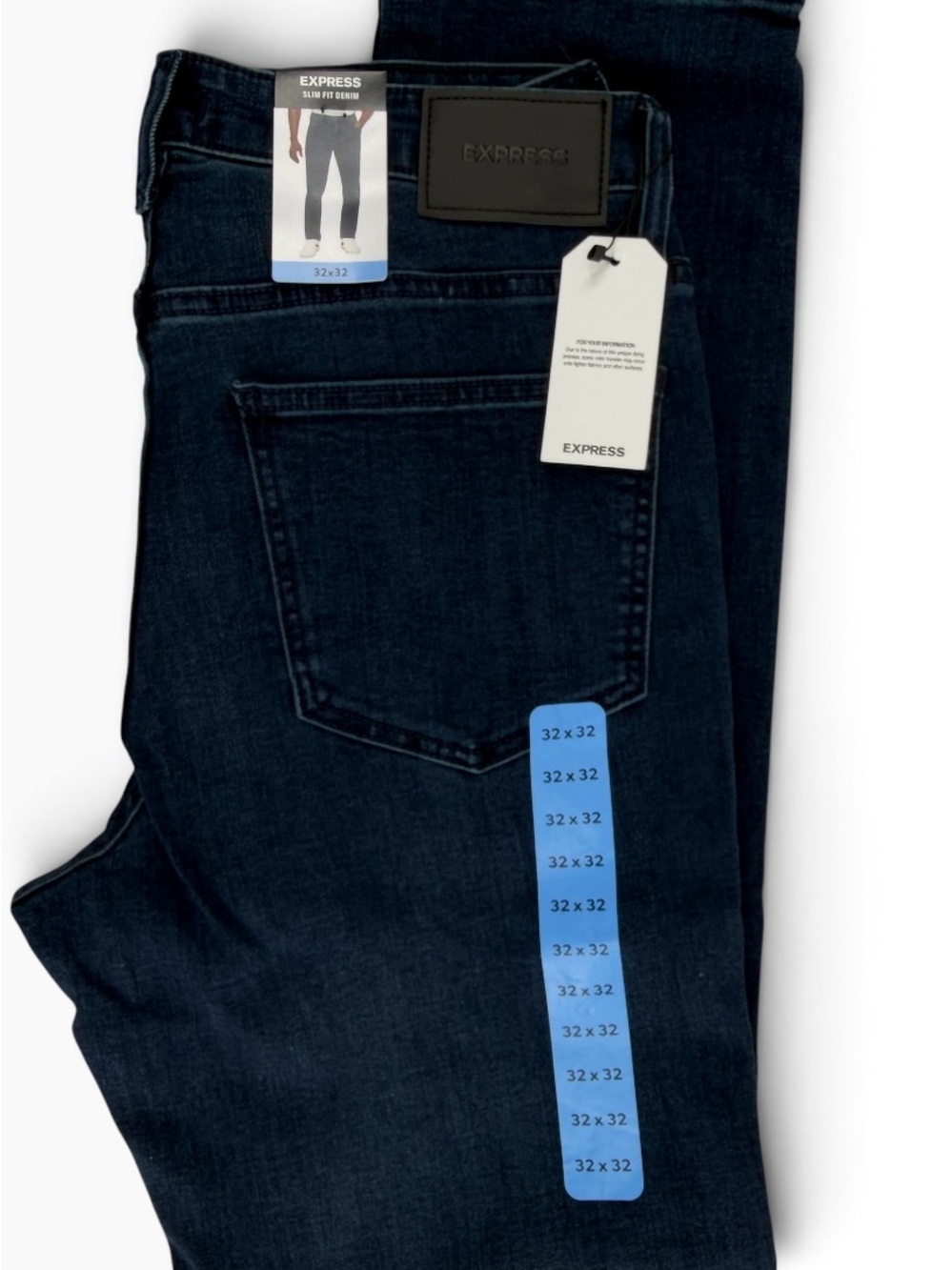 Express Men’s Slim Jeans in Dark Blue Wash